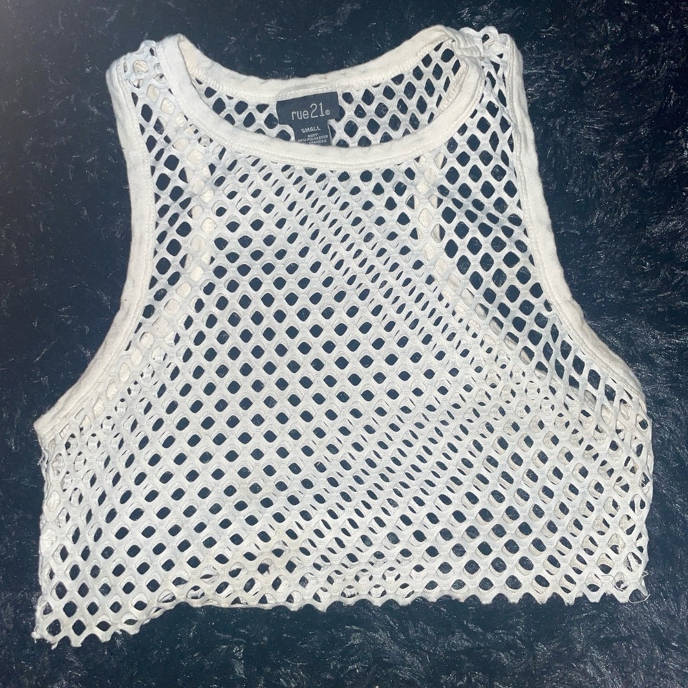 Rue21 Cream Mesh Tank Top
